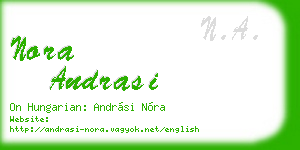 nora andrasi business card