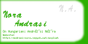 nora andrasi business card